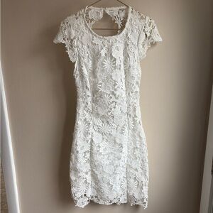 Lulu's White Floral Lace Mini Dress
